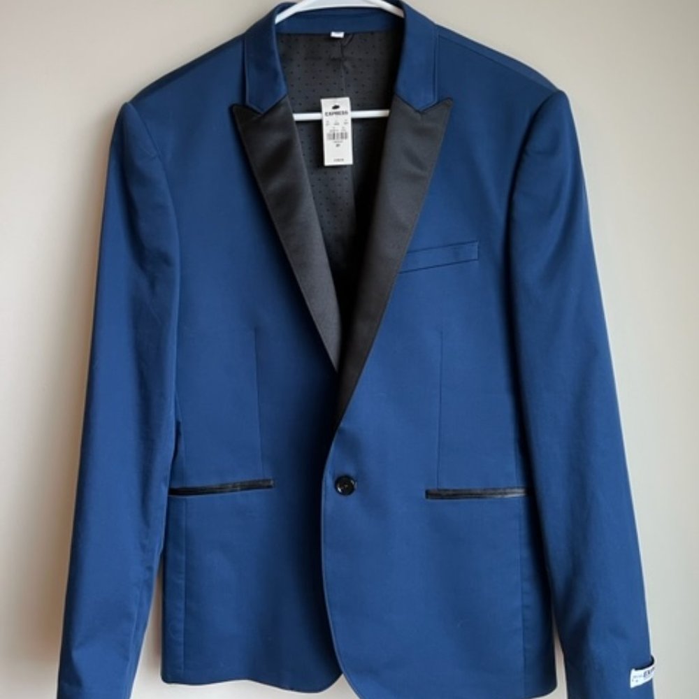 NEW 38R Express Blue Tuxedo Blazer / Suit Jacket